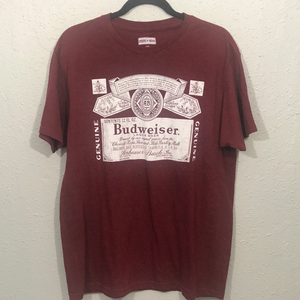 State of Mind Budweiser Crew Neck T-Shirt size L